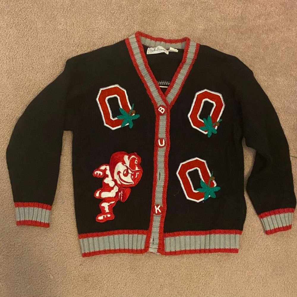 Vintage Ohio State Buckeyes Cardigan Sweater